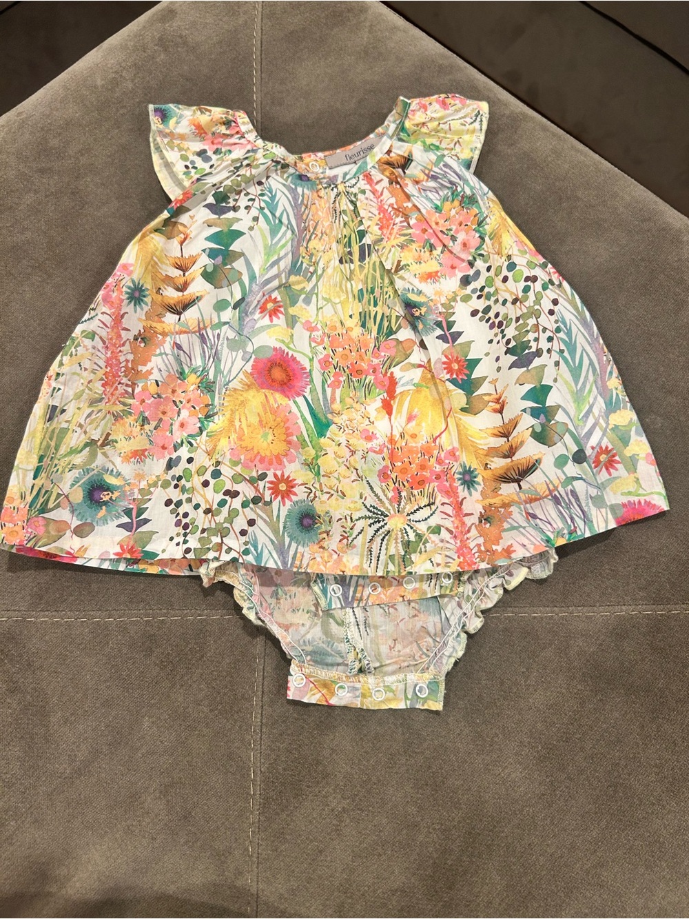 Fleurisse Floral Print Baby Dress & Bloomer - Multicolor Size 12/18 months